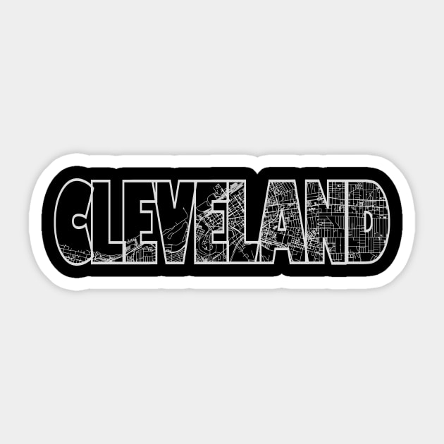 Cleveland Street Map Sticker by thestreetslocal